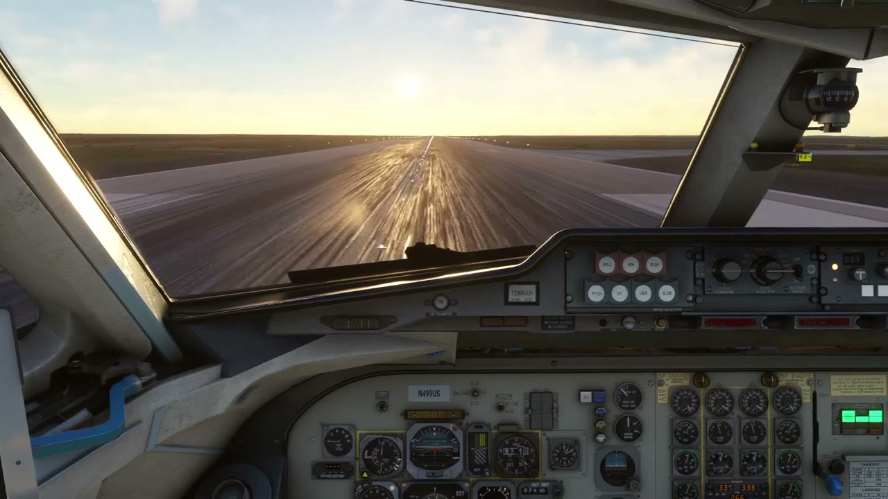 JustFlight F28 Review - Takeoff (Cockpit) - FSNews