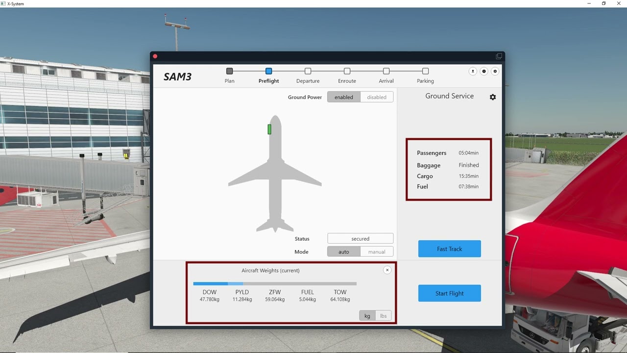 SAM GroundService - Real-time Weight&Balance Demonstration