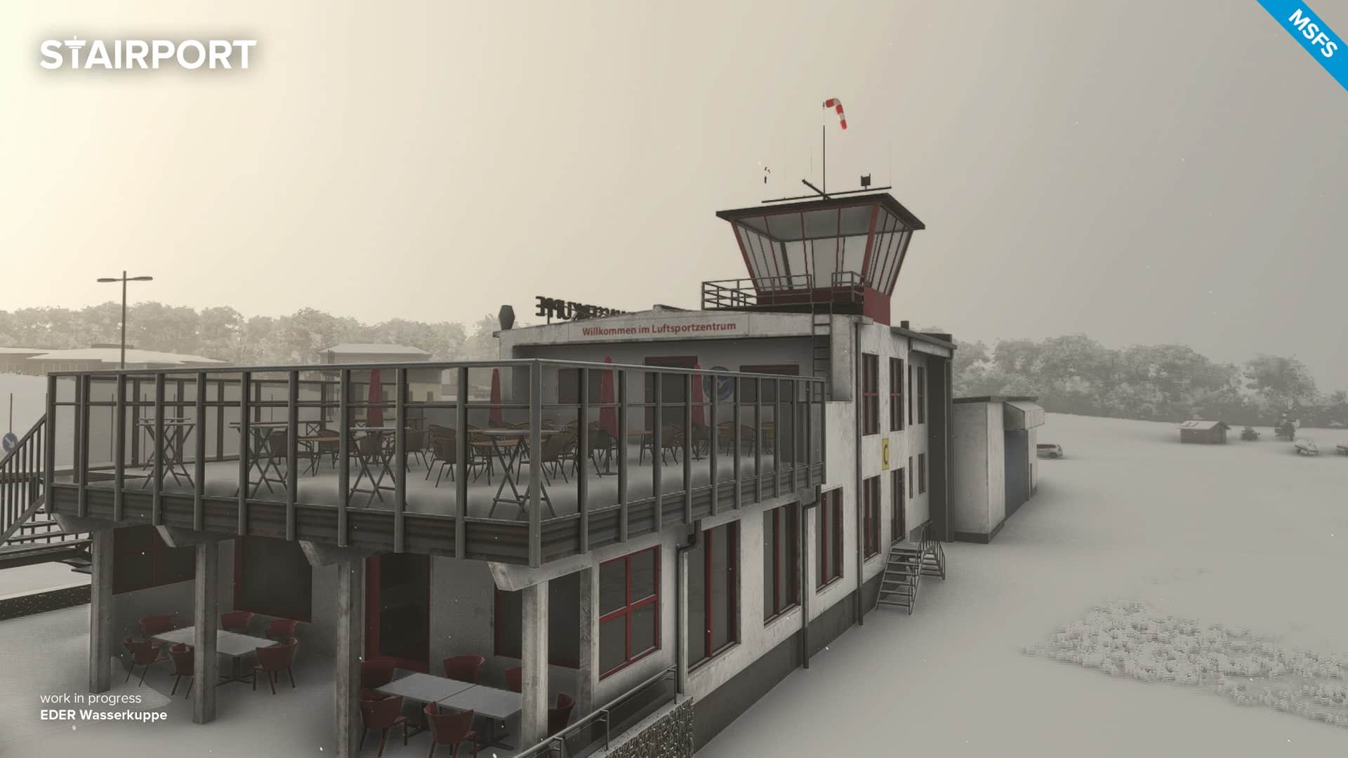 Stairport Sceneries Previews Wasserkuppe Airport in Winter (MSFS) - Microsoft Flight Simulator, Stairport Sceneries