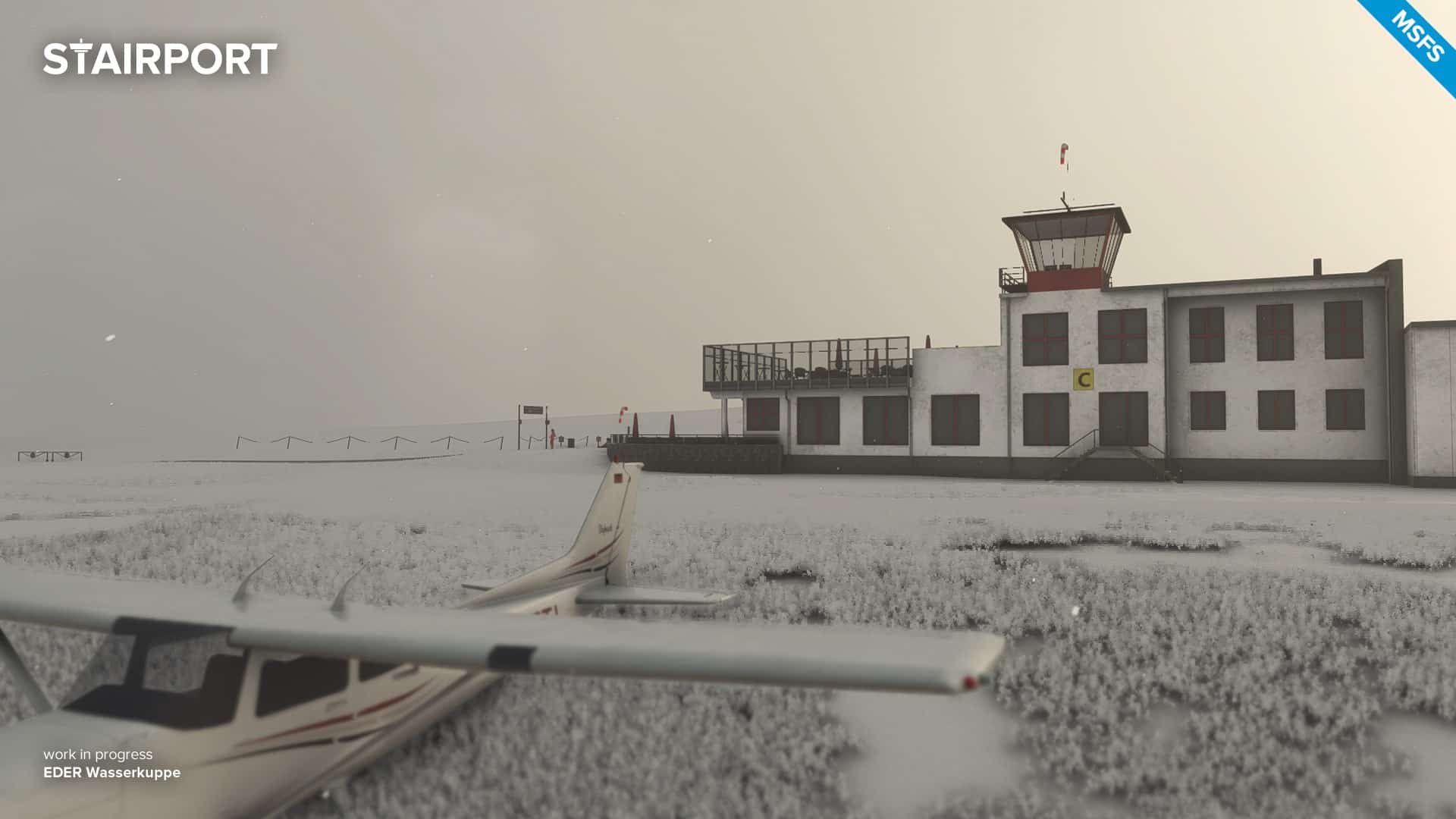 Stairport Sceneries Previews Wasserkuppe Airport in Winter (MSFS) - Microsoft Flight Simulator, Stairport Sceneries