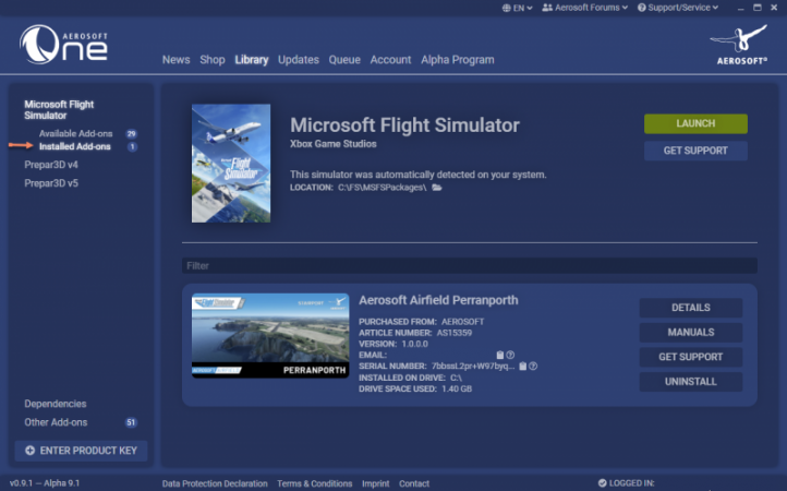 Aerosoft One Client Launched - Aerosoft, Microsoft Flight Simulator, Prepar3D, X-Plane