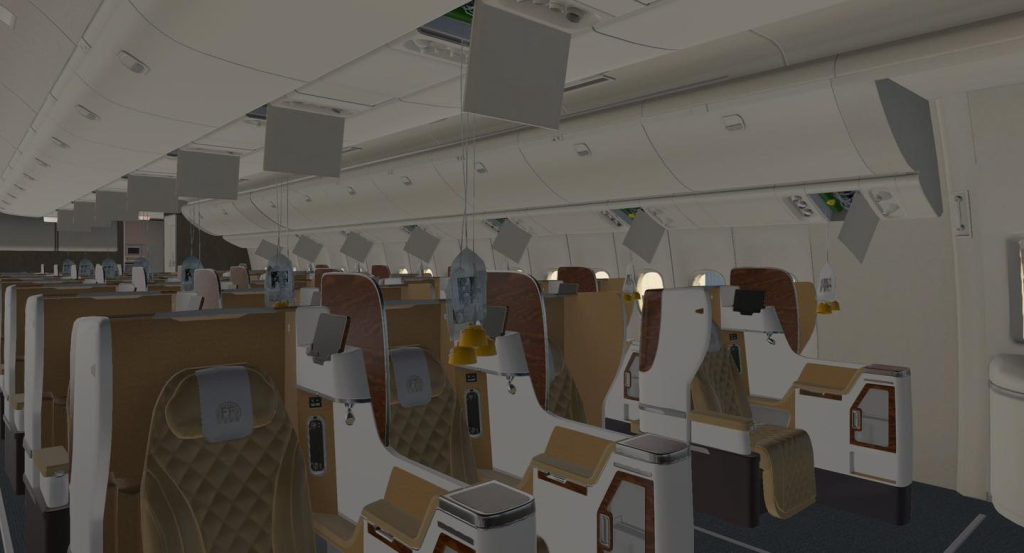 FlightFactor Previews 777v2 Cabin Features - X-Plane, FlightFactor