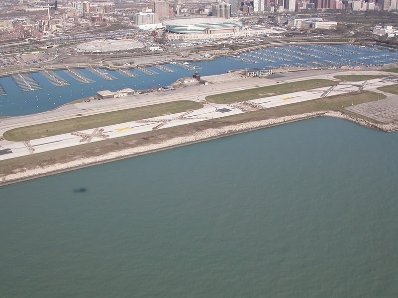 Arial image of Meigs Field post destruction. 
