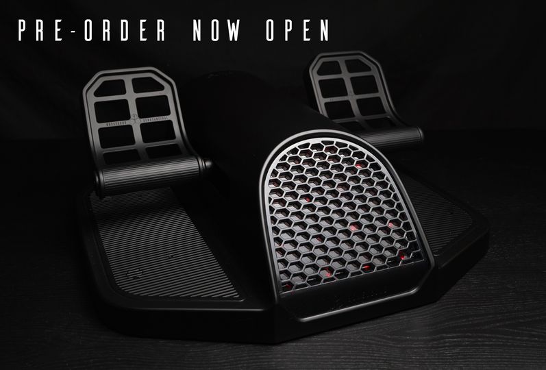 Image showcasing the Honeycomb Aeronautical Charlie Rudder pedals with text saying "Pre-order now open"