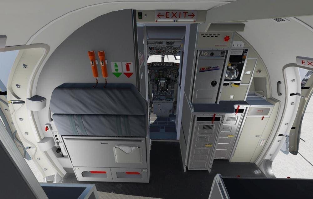 The new cabin of IXEG's 737-300