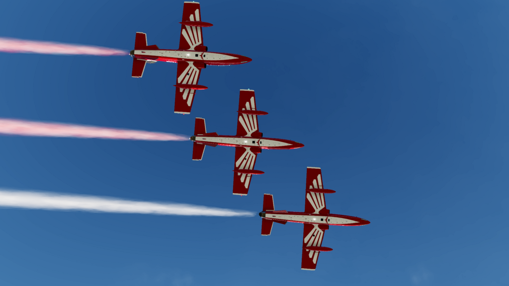 Three members of the Shadow Display Team in formation