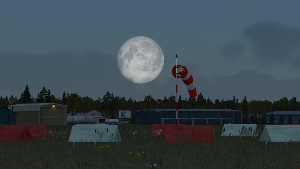 Pellston airport at night