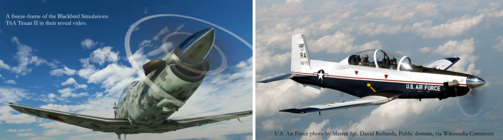 T6A-Texan II comparison with the real thing