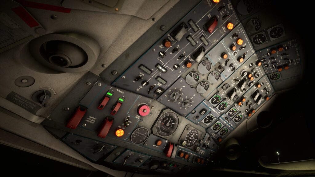 Just Flight Fokker F28 Professional Cockpit night lighting 5