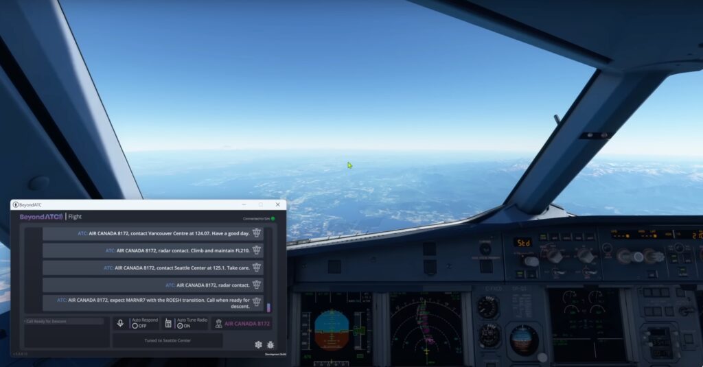 The program BeyondATC runs in tandem with Microsoft Flight Simulator. 