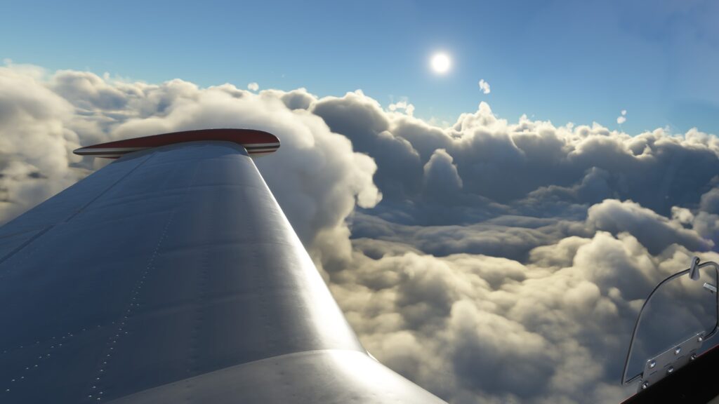 A2A Comanche above the clouds