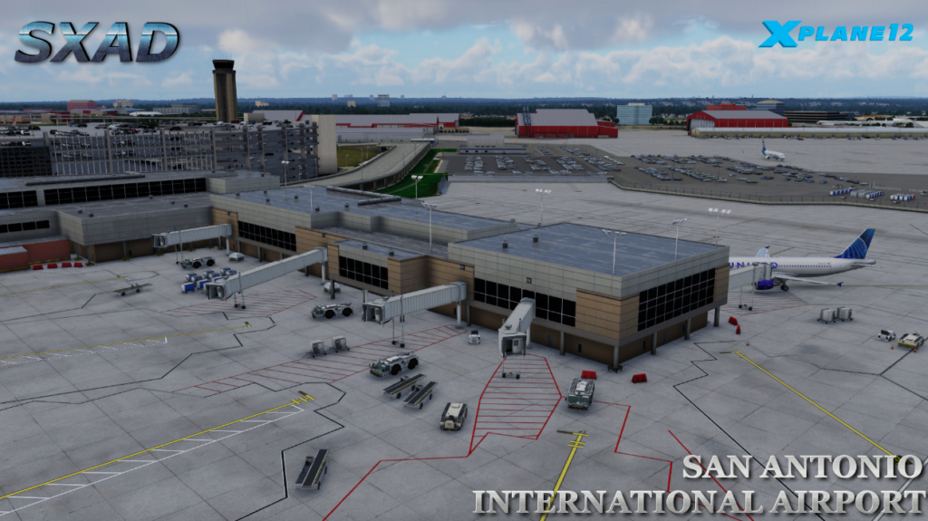 Without any prior announcement of the development, SXAirportDesign (SXAD) has suddenly released a detailed rendition of San Antonio International Airport (KSAT) for X-Plane 12.