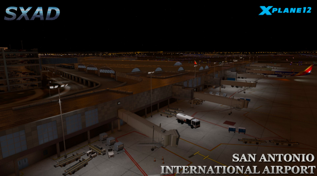 Without any prior announcement of the development, SXAirportDesign (SXAD) has suddenly released a detailed rendition of San Antonio International Airport (KSAT) for X-Plane 12.