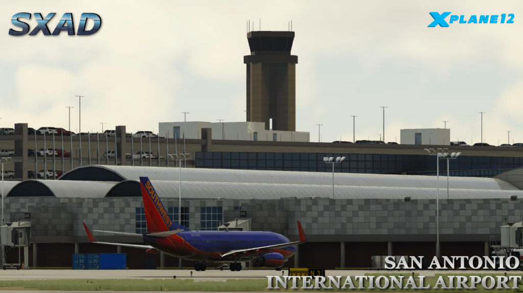 Without any prior announcement of the development, SXAirportDesign (SXAD) has suddenly released a detailed rendition of San Antonio International Airport (KSAT) for X-Plane 12.