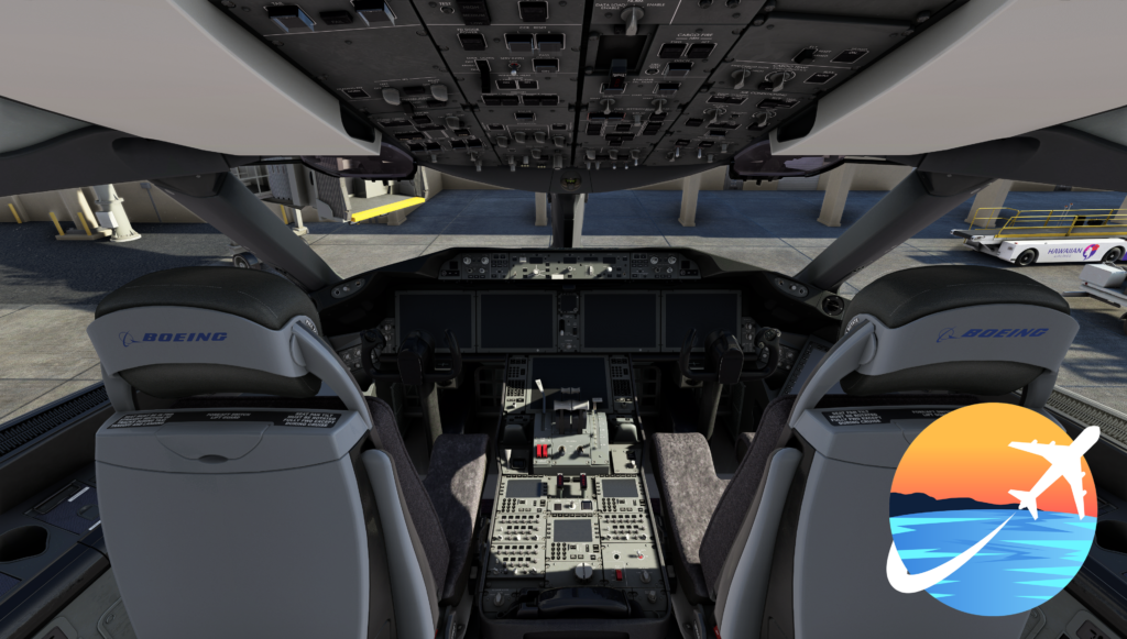 Cockpit view of the Boeing 787-9 by Horizon Simulations.
