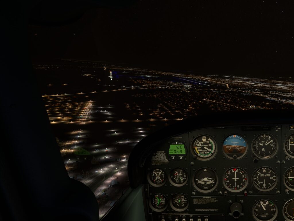 MSFS Pilot's license at night