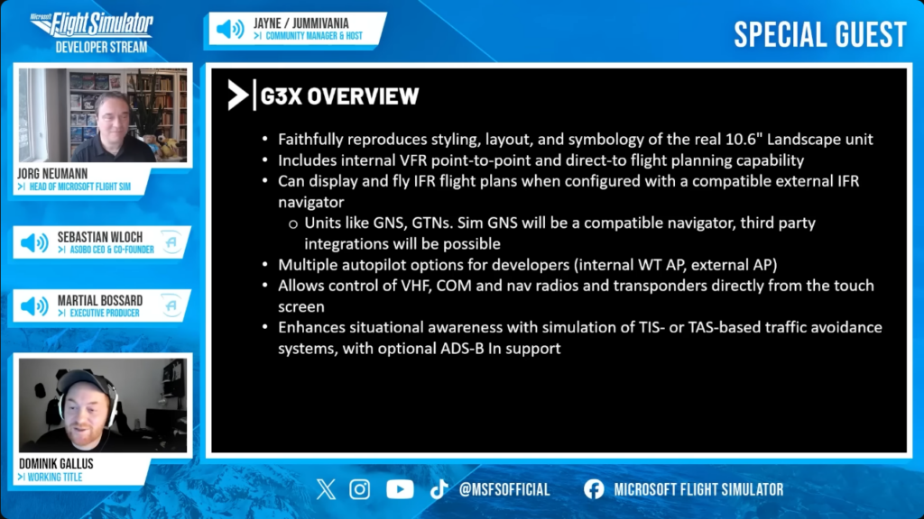 MSFS February Development Update: G3X Receiving Overhaul - Skyward Simulations, Microsoft Flight Simulator