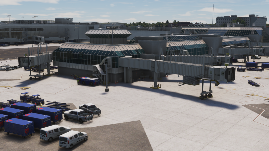 Rendition of New York's LaGuardia Airport for Microsoft Flight Simulator by MK Studios.